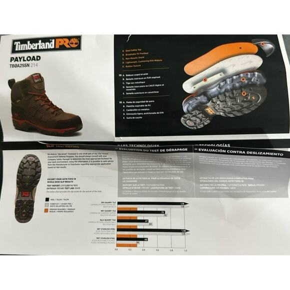 Timberland Pro Payload Men Steel Safety Toe Brown Boots - Size: 14 WIDE - Picture 4 of 7